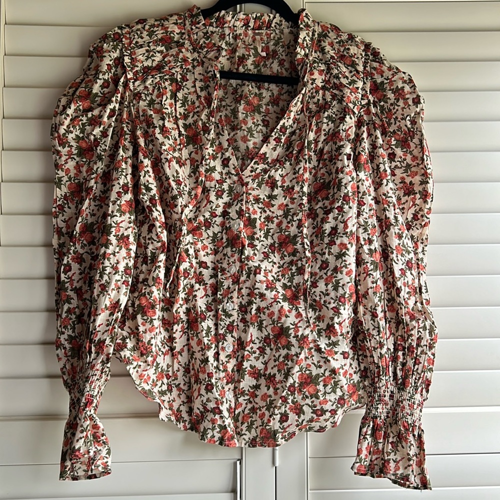 NWOT Free People floral blouse size small